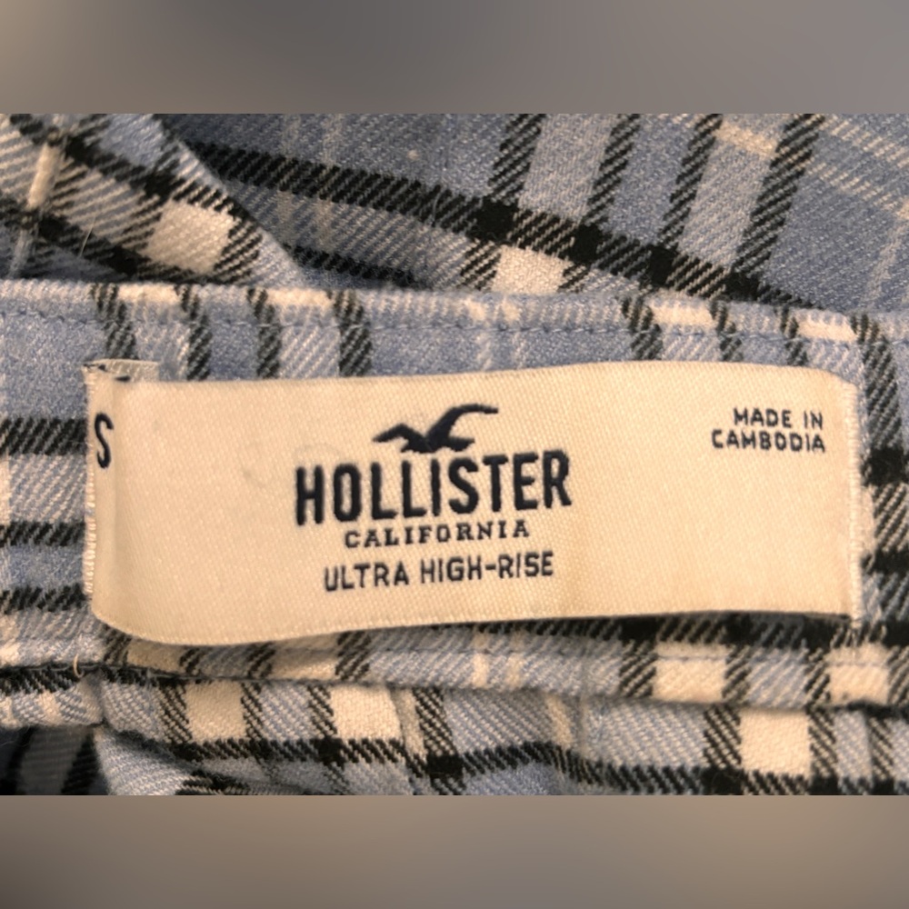 Hollister blue plaid pleated flannel mini skirt S - Picture 11 of 11